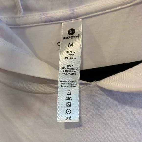 90 Degree | Tie-dye Short Sleeve Hooded Workout Top - Picture 5 of 5